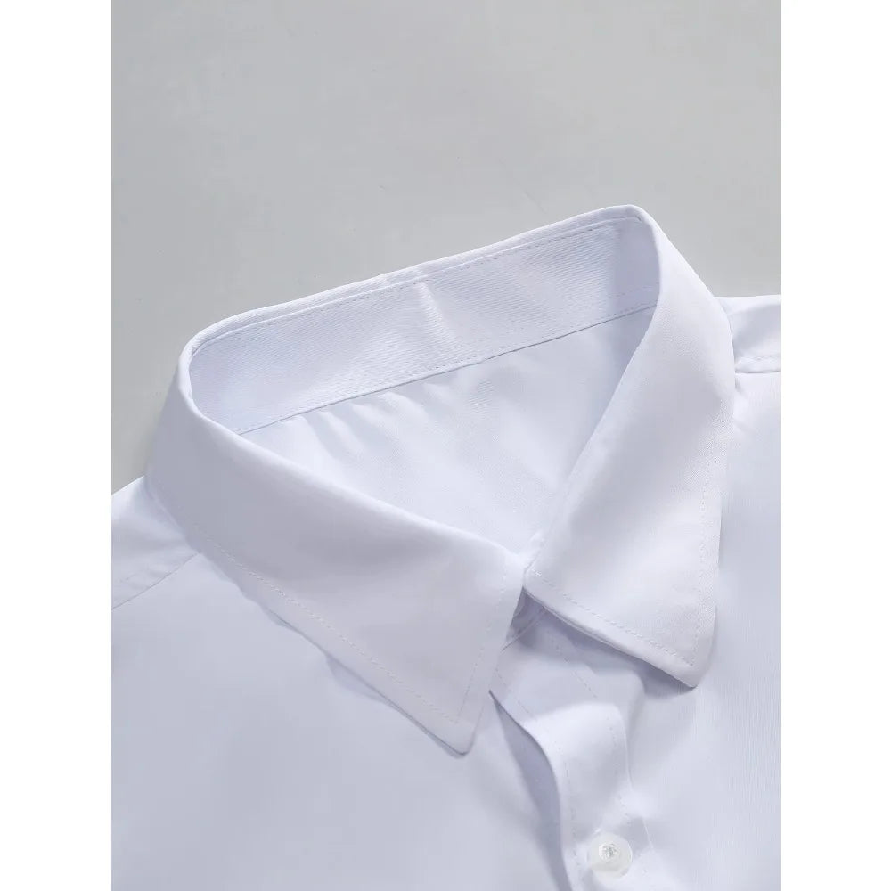 Men’s Solid Color Long Sleeve Business Shirt